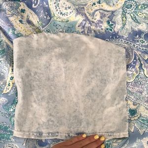 light blue washed crop top